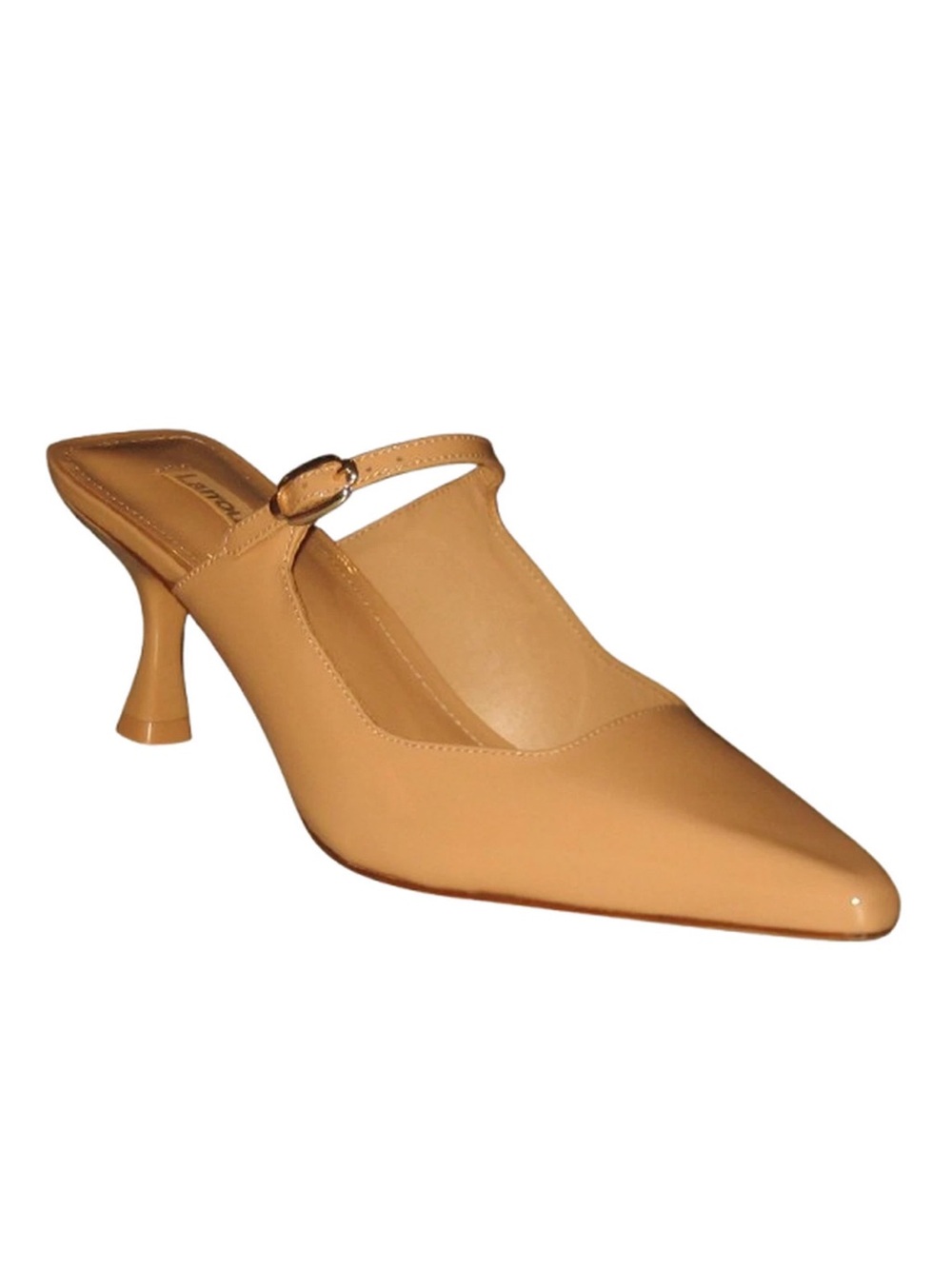 NEW Larroude INES Mule Women’s Tan Pointed-Toe Heel Sz: 6